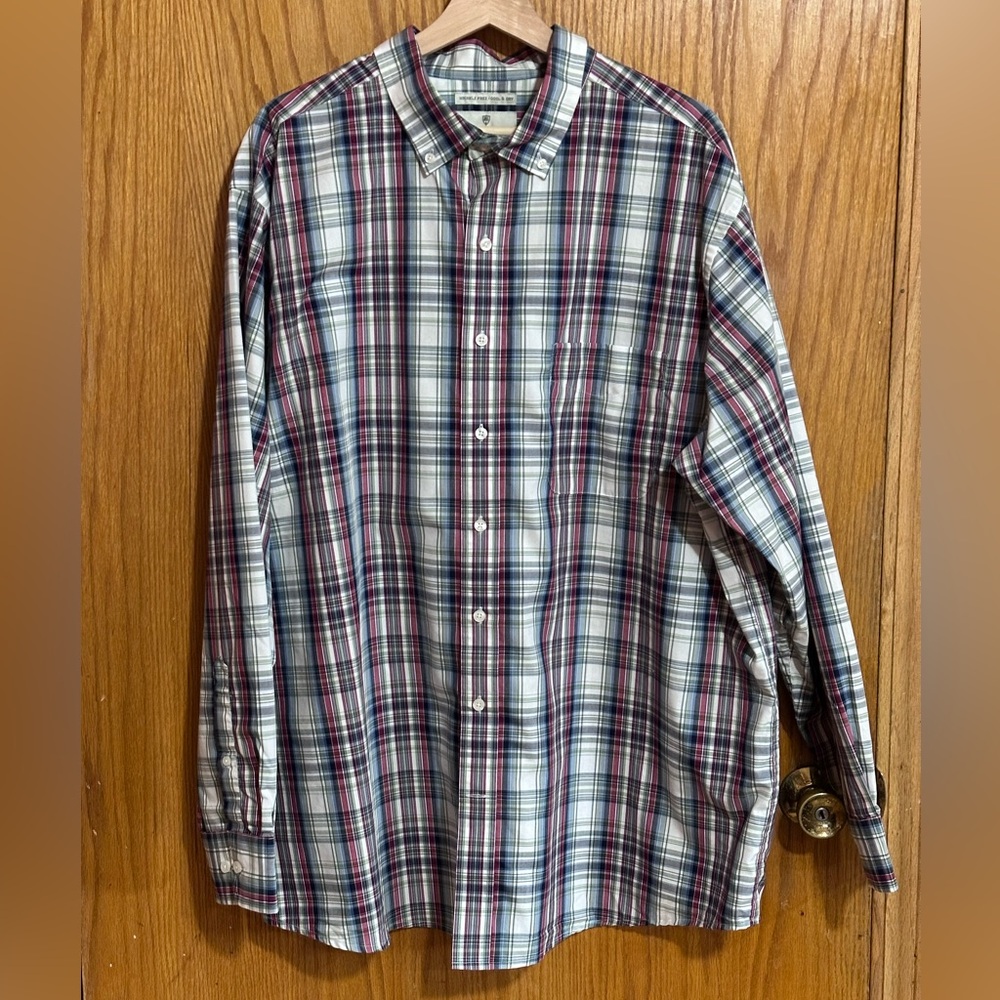 Oak Hill sz XLT Men's Plaid Button-Down Shirt wrinkle free‎ cool and dry U